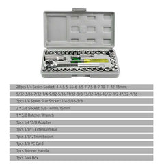 40pcs Combination Socket Wrench Set