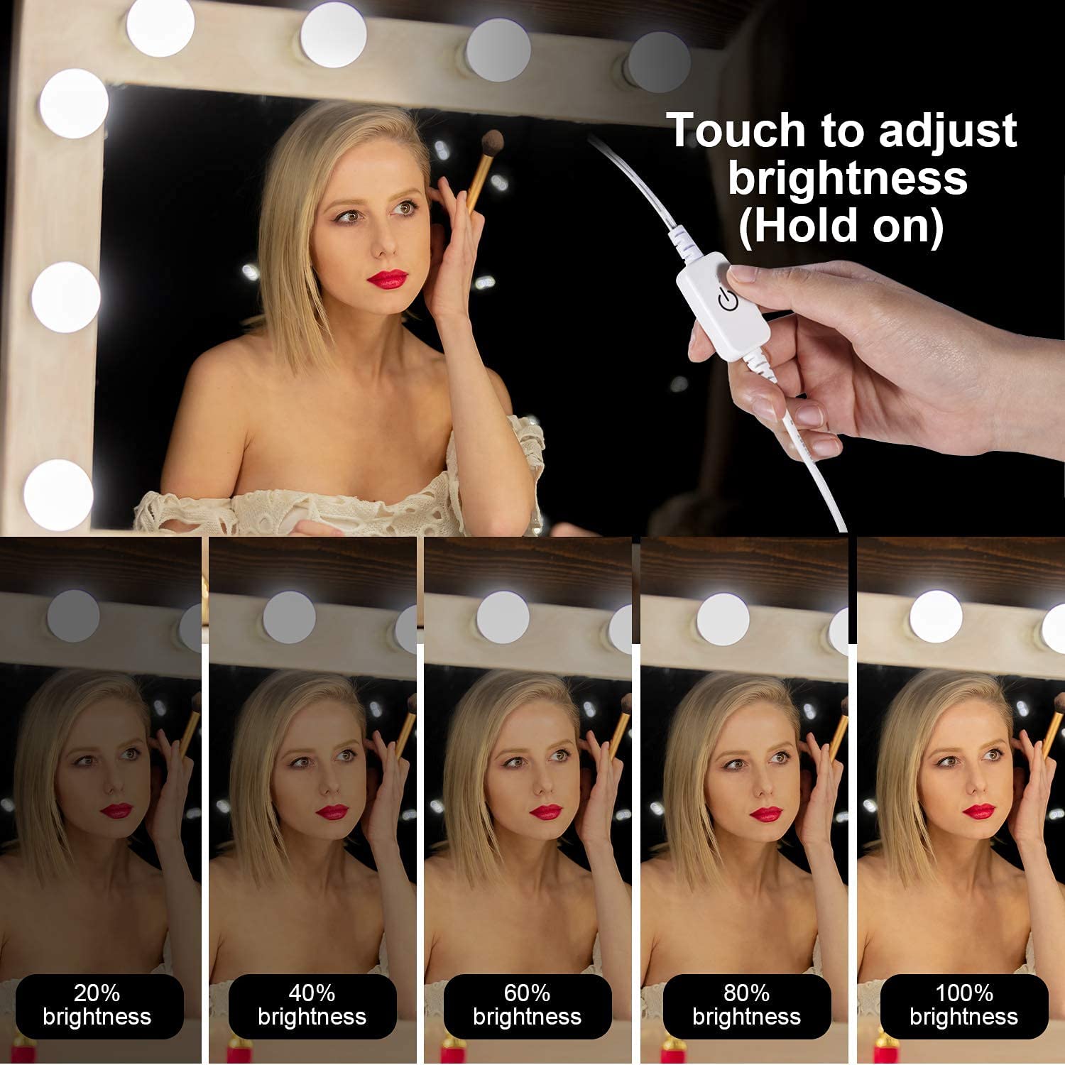 Vanity Mirror light 3 mode option (10pcs blubs)