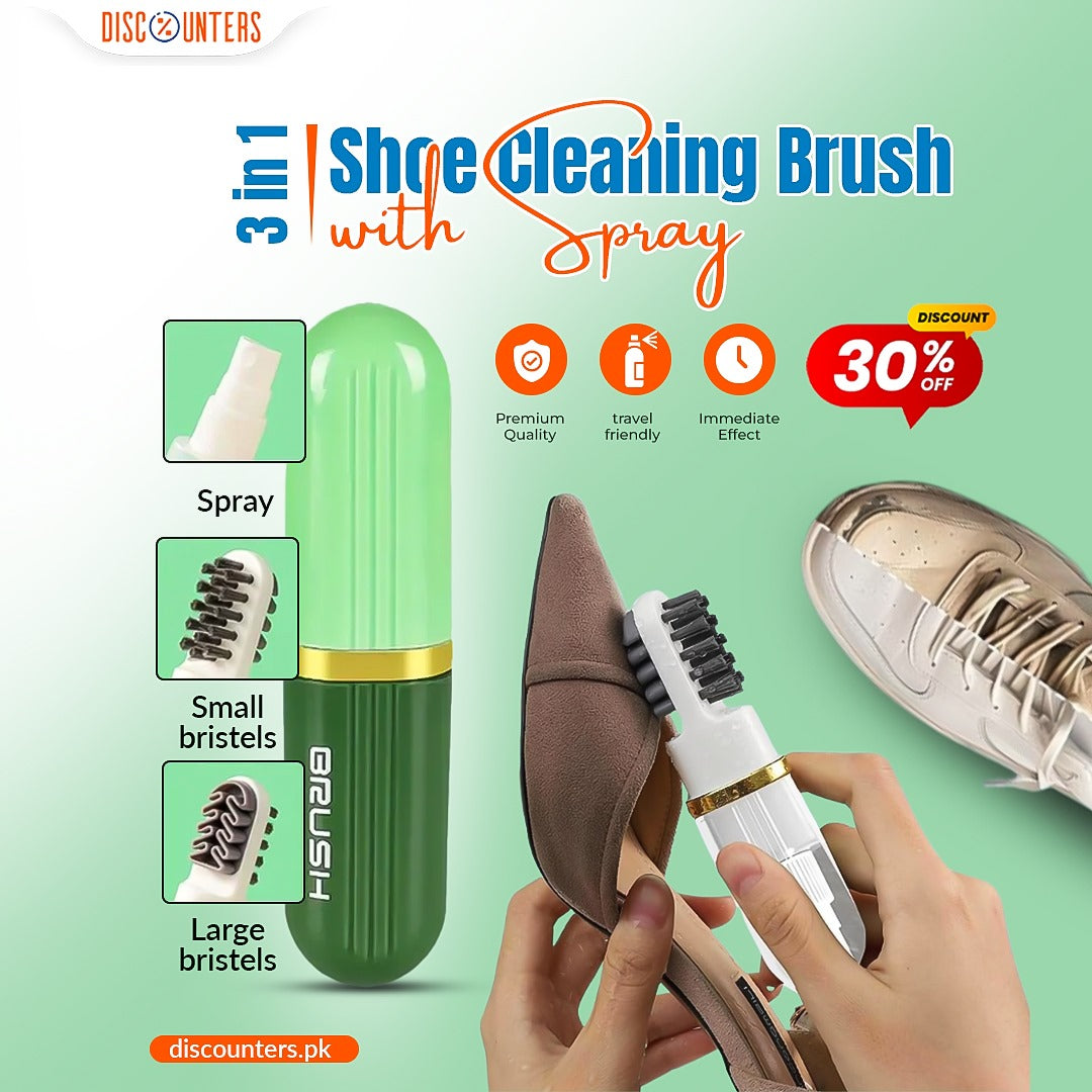 3 In 1 New Shoe Cleaning Brush with Spray