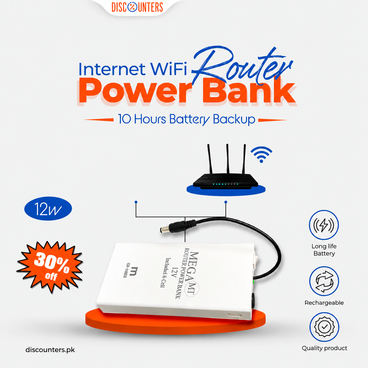 12W WiFi Router Power Bank