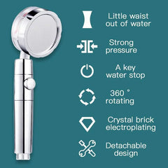 360-Degree Rotating High-Pressure Shower Head